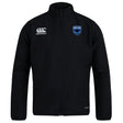 The EMB Canterbury US Space Force Women's Rugby Club Track Jacket features the Canterbury logo on the right chest and a blue shield Space Force badge on the left, perfect for club wear.