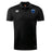 The US Space Force Women's Rugby Club Dry Polo by EMB Canterbury is a black short-sleeve, collared polo featuring a white Canterbury logo and blue US Space Force emblem, made with breathable Vapodri Technology for comfort.