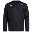 The US Space Force Women's Rugby Club Vaposhield Contact Top by EMB Canterbury is a black long-sleeve top with Vaposhield tech, a Canterbury logo on the right chest, and a blue Space Force badge on the left chest.