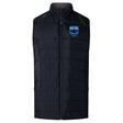 The EMB Canterbury US Space Force Women's Rugby Elite Microlite Gilet is a black, sleeveless puffer vest with insulated baffles, front zipper, and a blue US Space Force logo on the left chest.