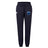 The EMB Canterbury US Space Force Women’s Rugby Sweatpant features a navy blue design, drawstring waist, cuffed ankles, left thigh white logo, and right thigh "Space Force" badge for relaxed sporty style.