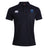 The US Space Force Women's Rugby Waimak Polo by EMB Canterbury is a black short-sleeve polo with a collar, featuring a white "Canterbury" logo and a blue shield emblem on the chest.