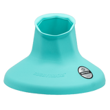 The Rugby Bricks Vortex Mid Cut Kicking Tee is turquoise with "Rugby Bricks" branding and a circular side logo, designed to hold a rugby ball upright for precise kicking.