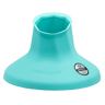 The Rugby Bricks Vortex Mid Cut Kicking Tee is turquoise with "Rugby Bricks" branding and a circular side logo, designed to hold a rugby ball upright for precise kicking.