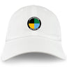 The EMB S&S Activewear SOCAL SANZAS RFC Adult Low-Profile Cotton Twill Dad Cap features embroidered team branding—a circular yellow, green, and black logo labeled "SANZAS INTERNATIONAL SOCAL RUGBY CLUB" on the front.