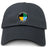 The SOCAL SANZAS RFC Adult Low-Profile Cotton Twill Dad Cap by EMB S&S Activewear is a black cap with a circular logo in yellow, black, teal, and tan sections and embroidered "Samuels International Social Rugby Club" branding.