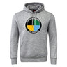 The SOCAL SANZAS RFC Club Hoodie by WRS Canterbury is a heather gray hoodie with the St. Sarilas International SoCal Rugby Club circular logo on the front.