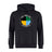The SOCAL SANZAS RFC Club Hoodie by WRS Canterbury is a black rugby hoodie with a multicolor circular "Saints International Socal Rugby Club" chest logo and a white design on the left sleeve.