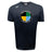The SOCAL SANZAS RFC Tempo Vapodri T-Shirt by WRS Canterbury is a black short-sleeve athletic shirt with a round logo reading “SANZIS INTERNATIONAL SOCAL RUGBY CLUB” and multicolor quadrants—perfect for rugby fans.