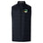 The SOCAL SANZAS RFC Elite Microlite Gilet by EMB Canterbury is a black quilted insulated hybrid gilet with a front zipper and a circular patch in green, yellow, and white on the upper left chest.