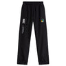 The SOCAL SANZAS RFC Cuffed Hem Stadium Pant by EMB Canterbury features an elastic waistband, cuffed hem, Canterbury branding on the left leg, and a circular logo on the right thigh—ideal men's rugby pants for training or game day.