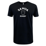 A WRS LAT supersoft black t-shirt featuring the phrase "Samoa Rugby" to pay homage to one of the prominent nations of rugby, called Nations of Rugby Samoa Rugby Supersoft Tee.