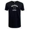 A WRS LAT supersoft black t-shirt featuring the phrase "Samoa Rugby" to pay homage to one of the prominent nations of rugby, called Nations of Rugby Samoa Rugby Supersoft Tee.