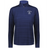 The EMB Augusta Women's Nations of Rugby Scotland Pursuit 1/4 Zip Pullover is navy blue, features "Scotland Rugby" and a thistle emblem on the left chest, and is made from moisture-wicking fabric for all-day comfort.