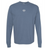 The EMB S&S Activewear Scotland Vintage Long Sleeve Comfort Tee features a blue crewneck design with a small white laurel wreath and "1977" on the upper chest, inspired by classic Scottish style.