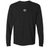 The Scotland Vintage Long Sleeve Comfort Tee by EMB S&S Activewear features a classic black design with a small white laurel wreath and "1974" text on the chest, inspired by vintage Scotland style.