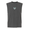 The EMB S&S Activewear Siena College Rugby Unisex Muscle Tee, made from heavyweight dark gray cotton, features “Siena College Rugby” in white and green on the chest and is shown against a white background.