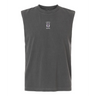 The St. Augustine High School Rugby Unisex Muscle Tee by EMB S&S Activewear is a sleeveless black heavyweight cotton top with a small "Saints Rugby" logo and crest on the chest, shown on a plain white background—ideal for school rugby fans.
