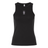 The EMB S&S Activewear Women's St. Augustine High School Rugby Baby Rib Tank is a sleeveless black top with a small “Saints Rugby” logo and crest on the chest—ideal for showing your school pride.