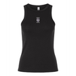 The EMB S&S Activewear Women's St. Augustine High School Rugby Baby Rib Tank is a sleeveless black top with a small “Saints Rugby” logo and crest on the chest—ideal for showing your school pride.