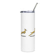 An official Springboks White Stainless Steel Tumbler with a straw and an image of a zebra.
