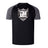 The Troy University Rugby Elite Training Tee by WRS Canterbury is a black and gray short-sleeve sports shirt featuring a shield emblem with athletic symbols, crafted from Vapodri fabrics. This lightweight and durable design exemplifies the quality and performance of Canterbury's elite training apparel.