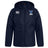 The Villanova Rugby Club VapoShield Stadium Jacket by EMB Canterbury in navy blue features the "Canterbury" logo and "Rugby V" emblem on the chest, providing water-repellent protection.