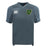 The Arkansas Gryphons Vapodri Evader Jersey by EMB Canterbury features moisture-wicking technology, the Canterbury logo on the right chest, and a green and gold lion crest—ideal for Rugby World Cup fans.