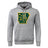 The Arkansas Gryphons Club Hoodie by WRS Canterbury features a gray design with a yellow-outlined green lion, star, and "est. 2006" inside the Arkansas state shape on the chest.