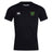 The Arkansas Gryphons Club Dry Tee by EMB Canterbury is a black short-sleeve shirt with a white Canterbury logo on the right chest and a green/yellow Arkansas patch on the left. This breathable workout tee keeps you cool during intense training.