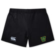 The Arkansas Gryphons Women's Yokohama Short by EMB Canterbury features the classic Canterbury rugby logo on the left leg and a green and yellow embroidered patch on the right, ideal for fans of Yokohama style.