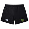 The Arkansas Gryphons Women's Yokohama Short by EMB Canterbury features the classic Canterbury rugby logo on the left leg and a green and yellow embroidered patch on the right, ideal for fans of Yokohama style.