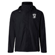 The Columbus Kodiaks Elite Storm Jacket by Canterbury is a black hooded waterproof jacket with a white crest on the left chest, a white logo on the right shoulder, and Vaposhield tech for breathability. Brand: EMB Canterbury.