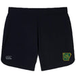 The Arkansas Gryphons Elite Woven Short by EMB Canterbury features a small yellow and green emblem on the left leg, a grey Canterbury logo on the right, and zippered pockets—ideal for any training shorts collection.