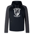 The Columbus Kodiaks Elite Training Hoody by WRS Canterbury pairs black and dark gray hues with a white club logo on the chest, crafted from premium fabrics for top performance and comfort.