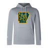 The Arkansas Gryphons Club Lightweight Hoodie by Canterbury from WRS Canterbury is a custom gray hoodie with a green and yellow mythological creature inside an Arkansas outline and "est. 2006," inspired by the Canterbury Club.