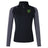 The Arkansas Gryphons Women’s Elite First Layer by EMB Canterbury is a black long-sleeve top with gray sleeves, quarter zip, VapoDri moisture-wicking tech, and a green/yellow Arkansas state logo on the left chest.