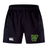 The Arkansas Gryphons Advantage Short 2.0 by EMB Canterbury features an elastic waistband, a white Canterbury logo on one leg, and a green and yellow patch with a griffin and Arkansas outline on the other.