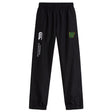 The Arkansas Gryphons Cuffed Hem Stadium Pant by EMB Canterbury features an elastic waistband and cuffs, a Canterbury logo and text on the left leg, and a green and yellow crest on the right thigh for style and comfort.
