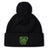The Arkansas Gryphons Pom Pom Beanie by EMB Canterbury features black fleece lining, a pom-pom, and a yellow-green embroidered Arkansas patch with lion and "est 2006"—a custom rugby hat for fans.