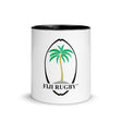 A Fiji Throwback Mug with the words Fiji Rugby, by PF LIC.