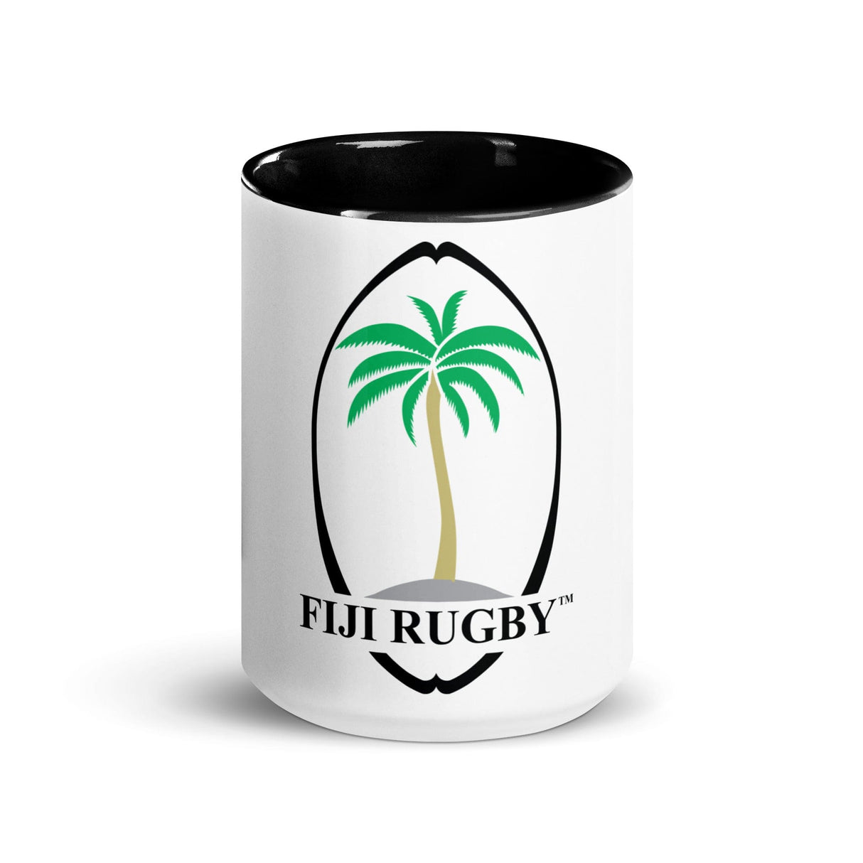 A Fiji Throwback Mug with the words PF LIC Rugby on it.
