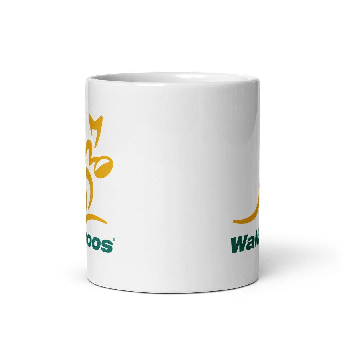 A white Wallaroos Mug with the Rugby Australia logo on it, PF LIC.