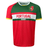 Green and red short sleeve round neck jersey with Portugal flag on upper left chest, Portugal on the center and Rugby below.