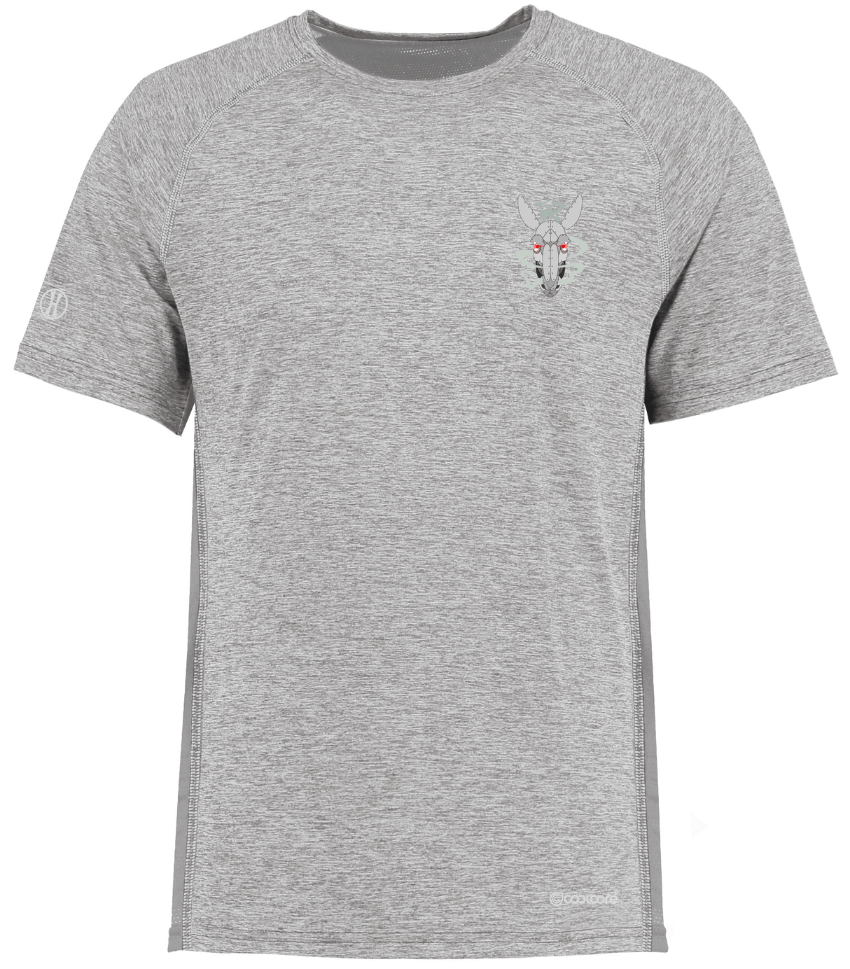 A Mendocino Rugby Club Electrify Coolcore Training Tee with a deer head on it.
