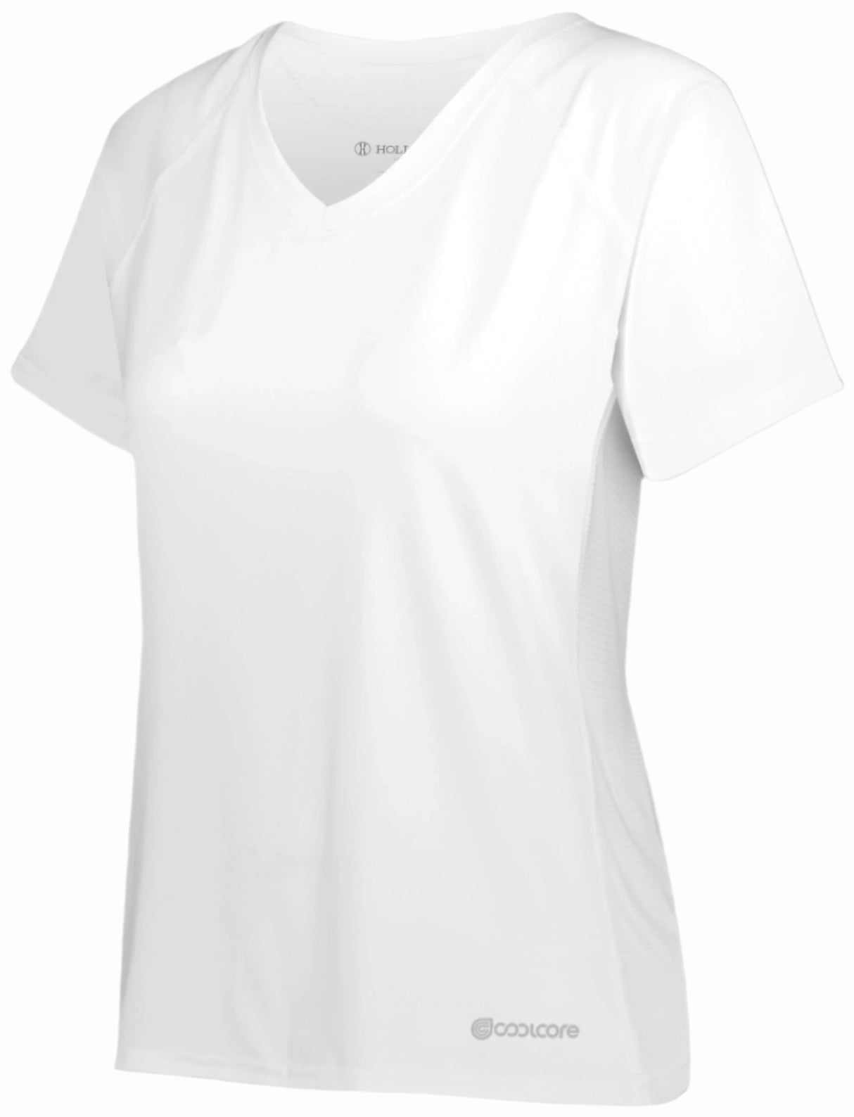 An Augusta Sportswear Women's Electrify Coolcore Rugby Training T-shirt with a v-neck.