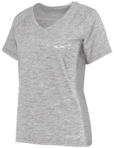 Middlebury College Women's Electrify Coolcore Rugby Training Tee with a white logo on the chest.