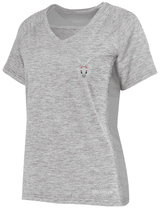 A Mendocino Rugby Club Women's Electrify Coolcore Training Tee with a deer embroidered on the chest.