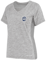 A Georgetown University RFC Women's Electrify Coolcore Training Tee with a picture of a dog on it.