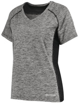 An Augusta Sportswear Women's Electrify Coolcore Rugby Training T-shirt in grey and black.